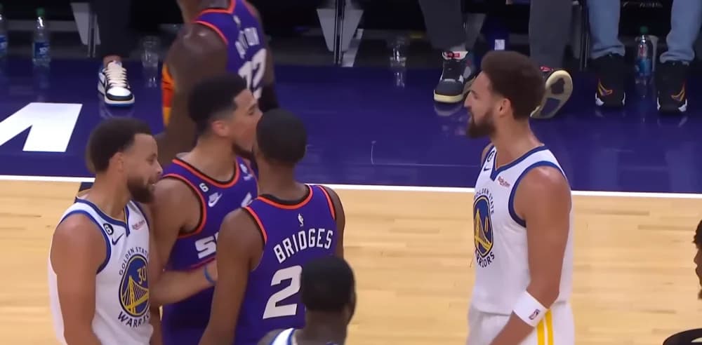 Klay Thompson Receives First Career Ejection after having Words with Booker in Defeat against the Suns