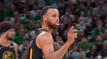 Stephen Curry Narrowly Avoids a Kiss from a Female Fan During Championship Parade in San Francisco