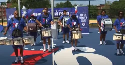 76ers and Penn Medicine Unveil Refurbished Basketball Court at Roberto Clemente Park
