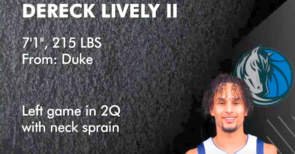 Rookie Dereck Lively II Exits Game 3 with Head Injury for Mavericks