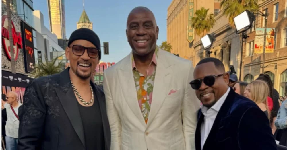 Magic Johnson Reunites with Hollywood Stars at ‘Bad Boys: Ride or Die’ Premiere, Calls for Udonis Haslem’s Permanent ESPN Role